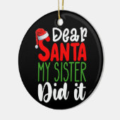 Lieve kerstman mijn zus deed het familie kerstvaka keramisch ornament (Links)