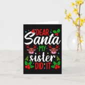 Lieve Kerstman Mijn Zus Heeft Het Gedaan Meisjes J Kaart (Gele Bloem)