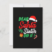 Lieve kerstman, mijn zuster heeft het gedaan grapp kaart (Voorkant)