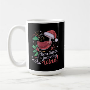 Lieve Kerstman, neem alsjeblieft wijn mee, grappig Koffiemok