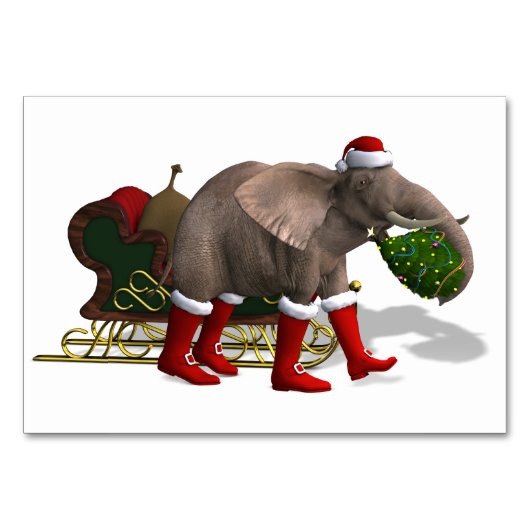 Lieve Kerstman Olifant Kaart (Voorkant)