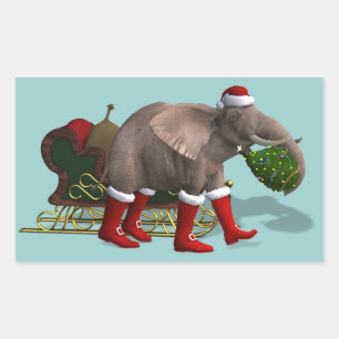 Lieve Kerstman Olifant Rechthoekige Sticker