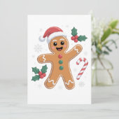 Lieve Kerstman Peperkoek Kerstkransje Kaart (Staand voorkant)