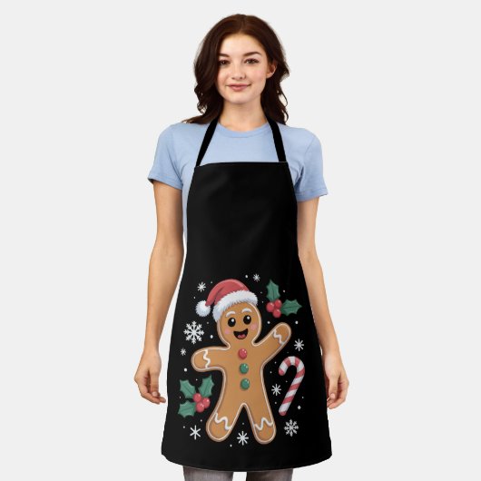 Lieve Kerstman Peperkoek Kerstkransje Schort (Gedragen)