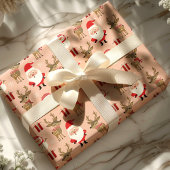 Lieve Kerstman Rendier Sneeuwpop Kerstmis Cadeaupapier