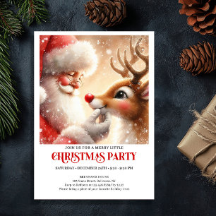 Lieve Kerstman Rudolph Kerstvakantie Feestje Kaart