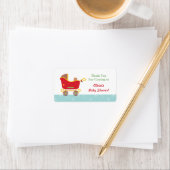 Lieve Kerstman slee Baby wandelwagen Bedankt label (Insitu)