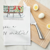 Lieve Kerstman, slee, cadeaus Theedoek (Quarter Fold)