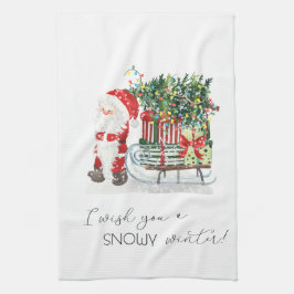 Lieve Kerstman, slee, cadeaus Theedoek