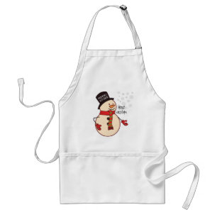 Lieve Kerstman Sneeuwpop Cartoon Aangepaste Feestd Standaard Schort