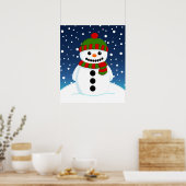 Lieve Kerstman Sneeuwpop Poster (Keuken)