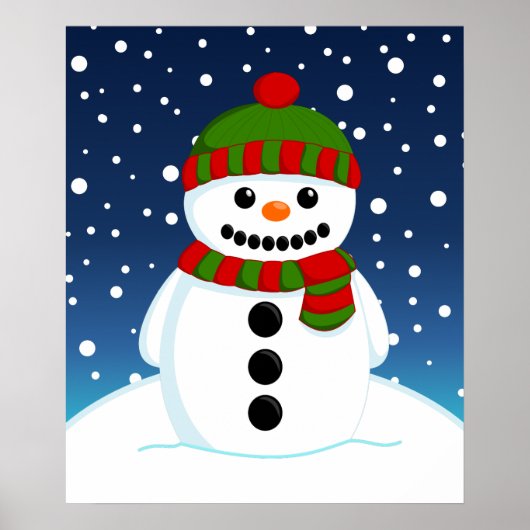 Lieve Kerstman Sneeuwpop Poster (Voorkant)
