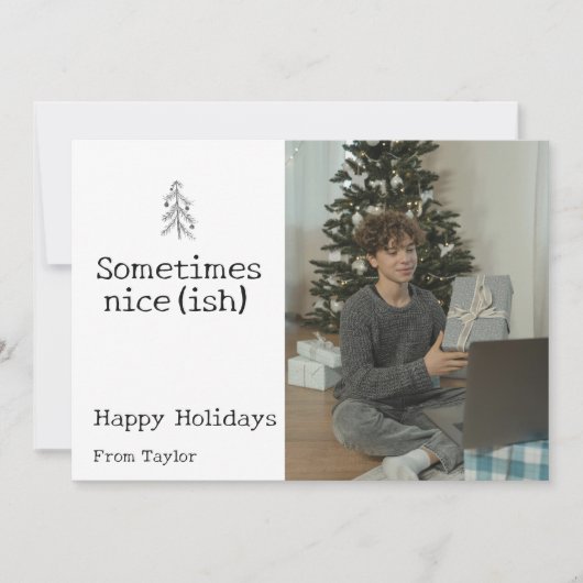 Lieve Kerstman Soms Mooie Kerst Gepersonaliseerd Feestdagenkaart (Voorkant)