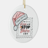 Lieve Kerstman Stop hier Gepersonaliseerd Ornament (Rechts)