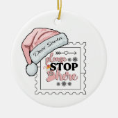 Lieve Kerstman Stop hier Gepersonaliseerd Ornament (Voorkant)