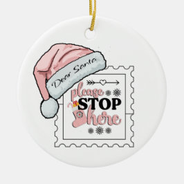 Lieve Kerstman Stop hier Gepersonaliseerd Ornament