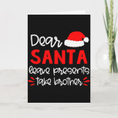 Lieve Kerstman T-shirt Broers en Zussen Matching F Kaart (Voorkant)