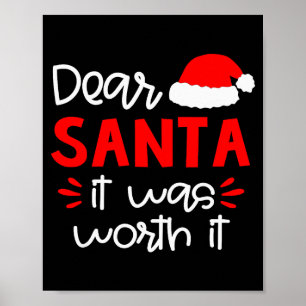 Lieve Kerstman T-shirt Grappige bijpassende gezins Poster