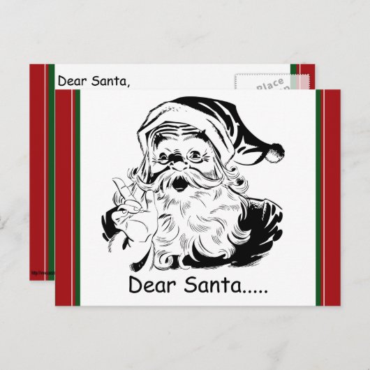 Lieve Kerstman... van Volwassen Vrouw Feestdagenkaart (Voorkant / Achterkant)