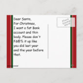 Lieve Kerstman... van Volwassen Vrouw Feestdagenkaart (Achterkant)