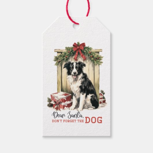 Lieve Kerstman Vergeet de Hond niet Cadeaulabel (Voorkant)