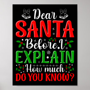 Lieve Kerstman voordat ik het uitleg Hoeveel weet  Poster