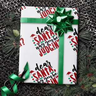 Lieve kerstman, waarom je bent rechter  Fun Kerstm Cadeaupapier