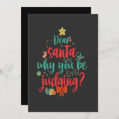 Lieve Kerstman Waarom je Judging Funny Christmas b Kaart (Voorkant / Achterkant)