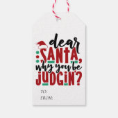 Lieve kerstman, waarom je rechter bent | Fun-kerst Cadeaulabel (Achterkant)