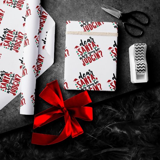 Lieve kerstman, waarom je rechter bent | Fun-kerst Cadeaupapier