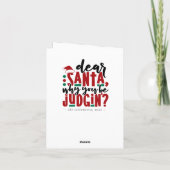 Lieve kerstman, waarom je rechter bent | Fun-kerst Feestdagen Kaart (Achterkant)