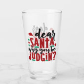 Lieve kerstman, waarom je rechter bent | Fun-kerst Glas (Achterkant)