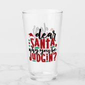 Lieve kerstman, waarom je rechter bent | Fun-kerst Glas (Voorkant)