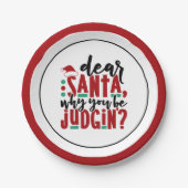 Lieve kerstman, waarom je rechter bent | Fun-kerst Papieren Bordje (Voorkant)