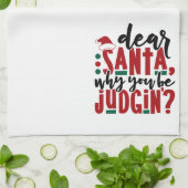 Lieve kerstman, waarom je rechter bent | Fun-kerst Theedoek (Gevouwen)