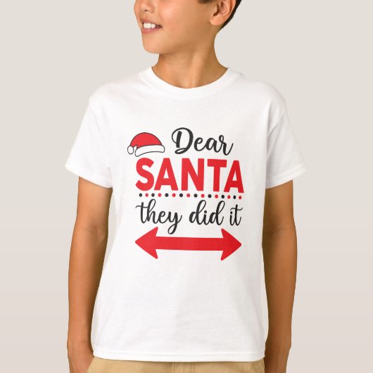 Lieve Kerstman, ze deden het met Kerstmis T-shirt (Voorkant)