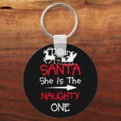 Lieve kerstman, zij de Naughty One komt met Kerstm Sleutelhanger (Voorkant)