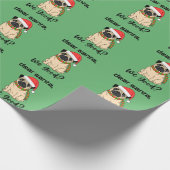Lieve Kerstman, zijn we goed? Pug Christmas Wrappi Cadeaupapier (Hoek)