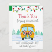 Lieve Kerstmis Dankjewel Buschauffeur Cadeaubon Kaart (Voorkant / Achterkant)