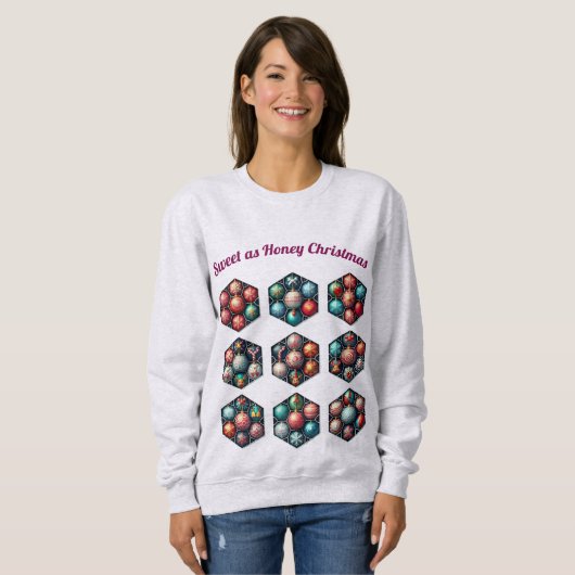 Lieve Kerstmis | Hexagon Ornament Sweatshirt (Voorkant volledig)