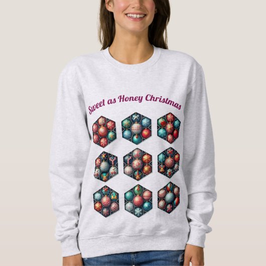 Lieve Kerstmis | Hexagon Ornament Sweatshirt (Voorkant)