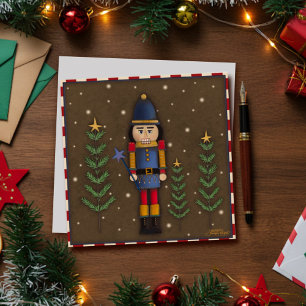Lieve Kerstmis Notenkraker Feestelijke Wenskaart Feestdagenkaart