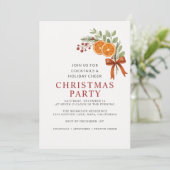 Lieve kerstparty botanische uitnodiging (Staand voorkant)