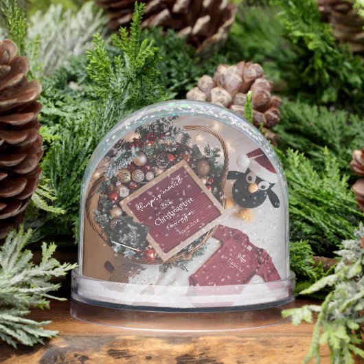 Lieve Kerstpinguïn zwangerschapsaankondiging Sneeuwbol (Winter)