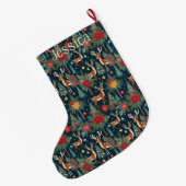 Lieve Kerstreeherten Met Gewei Grote Kerstsok (Achterkant (Hangend))