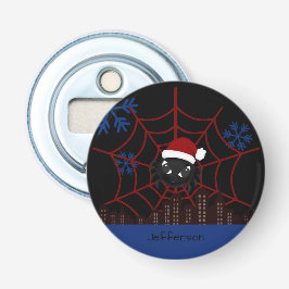 Lieve Kerstspin Gepersonaliseerd Button Flesopener