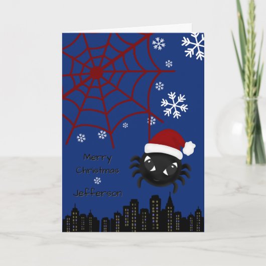 Lieve Kerstspin Gepersonaliseerd Feestdagen Kaart (Voorkant)