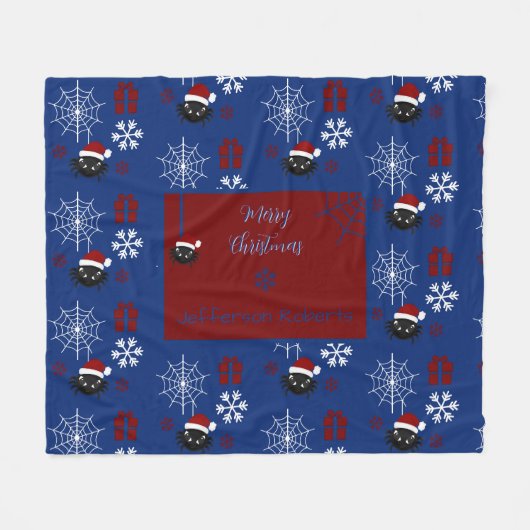 Lieve Kerstspin Gepersonaliseerd Fleece Deken (Voorkant (Horizontaal))