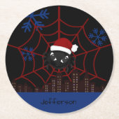 Lieve Kerstspin Gepersonaliseerd  Ronde Kartonnen Onderzetter (Voorkant)
