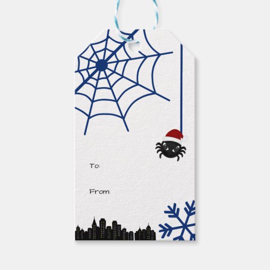 Lieve Kerstspin Gepersonaliseerde Cadeaubijsluiter Cadeaulabel (Voorkant)